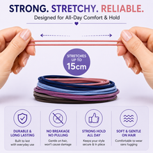 Load image into Gallery viewer, 100 Multi-Coloured Elastic Hair Bands – Strong &amp; Stretchy Hair Ties
