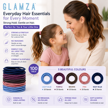 Load image into Gallery viewer, 100 Multi-Coloured Elastic Hair Bands – Strong &amp; Stretchy Hair Ties