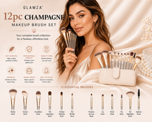 Load image into Gallery viewer, 12pc Champagne Makeup Brush Set – Complete Makeup Tool Kit | Free UK Delivery