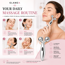 Load image into Gallery viewer, Glamza 3D Body &amp; Facial Massage Roller – 360° Dual Roller Beauty &amp; Massage Tool