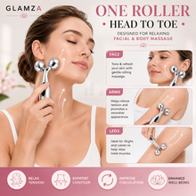 Load image into Gallery viewer, Glamza 3D Body &amp; Facial Massage Roller – 360° Dual Roller Beauty &amp; Massage Tool