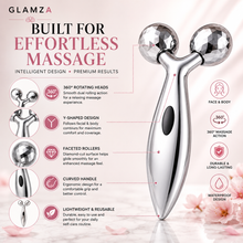 Load image into Gallery viewer, Glamza 3D Body &amp; Facial Massage Roller – 360° Dual Roller Beauty &amp; Massage Tool