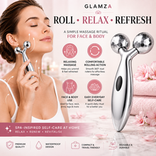 Load image into Gallery viewer, Glamza 3D Body &amp; Facial Massage Roller – 360° Dual Roller Beauty &amp; Massage Tool