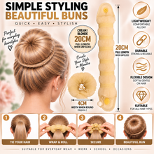 Load image into Gallery viewer, Hair So Hair Bun Roll – Effortless Updo Styling in Black, Brown, or Blonde - 2 Sizes!