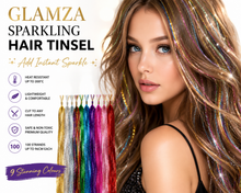 Load image into Gallery viewer, Glamza Sparkling Hair Tinsel – Professional-Quality Hair Extensions | Free UK Delivery