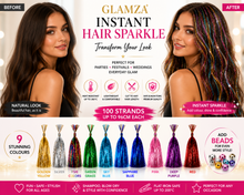 Load image into Gallery viewer, Glamza Sparkling Hair Tinsel – Professional-Quality Hair Extensions | Free UK Delivery
