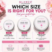Load image into Gallery viewer, Glamza Chub Rub Anti Chafing Cream 50ml, 100ml &amp; 150ml - Enriched with Aloe Vera