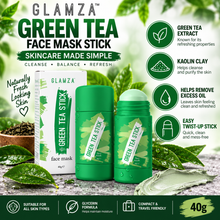 Load image into Gallery viewer, Glamza Green Tea &amp; Aubergine Face Mask Sticks – 40g Purifying Clay Masks
