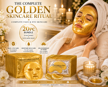 Load image into Gallery viewer, 20 Pack Gold Collagen Face Mask &amp; Eye Masks Bundle – Hydrating &amp; Anti-Ageing | Free UK Delivery