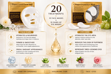 Load image into Gallery viewer, 20 Pack White Hyaluronic Collagen Face Mask &amp; Eye Masks Bundle