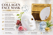 Load image into Gallery viewer, White Hyaluronic Collagen Face Masks &amp; Head Cap Kits – Free Delivery