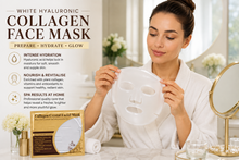 Load image into Gallery viewer, White Hyaluronic Collagen Face Masks &amp; Head Cap Kits – Free Delivery