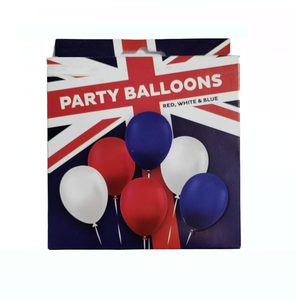 Party Balloons 12-Pack, Red White &amp; Blue Latex, 30cm, Free Delivery