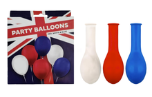 Load image into Gallery viewer, Party Balloons 12-Pack, Red White &amp; Blue Latex, 30cm, Free Delivery