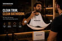 Load image into Gallery viewer, Groomarang Beard Hair Cape - Less Mess, Better Beard, Happier Partner!