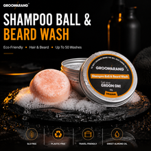 Load image into Gallery viewer, Groomarang Shampoo Ball &amp; Beard Wash - Eco-Friendly Solid Shampoo for Healthy Hair and Beard