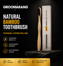 Load image into Gallery viewer, Groomarang Infusion Charcoal Bamboo Toothbrush