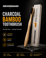 Load image into Gallery viewer, Groomarang Infusion Charcoal Bamboo Toothbrush
