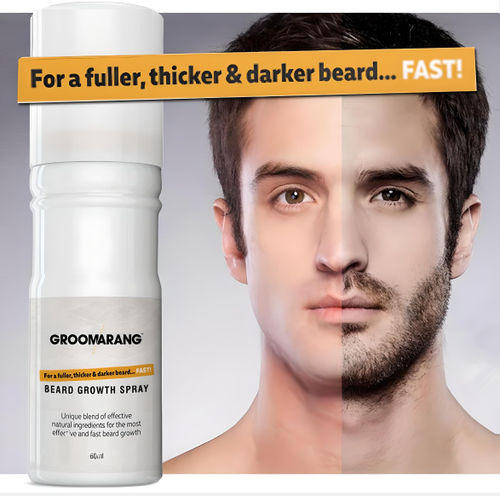 Groomarang Beard Growth Spray 60ml – Thicker, Fuller Beard Fast with Free UK Delivery