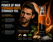 Load image into Gallery viewer, Groomarang 3 in 1 Hair Strengthening &amp; Hair Loss Lotion for Men