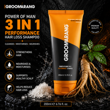 Load image into Gallery viewer, Groomarang Power of Man 3 in 1 'Performance' Hair Loss Shampoo - 200ml
