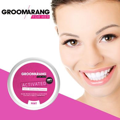 Groomarang Activated Charcoal Whitening Teeth Powder - Mint - 50g