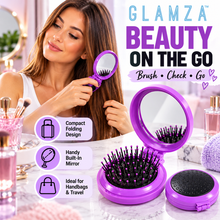 Load image into Gallery viewer, 2-in-1 Mini Folding Detangle Hair Brush with Mirror - 4 Great Colours
