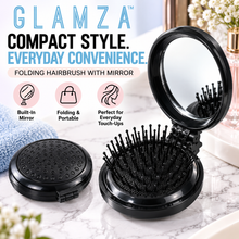 Load image into Gallery viewer, 2-in-1 Mini Folding Detangle Hair Brush with Mirror - 4 Great Colours