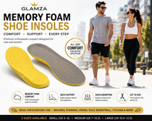 Load image into Gallery viewer, Glamza Memory Foam Shoe Insoles – Ultimate Comfort &amp; Orthopaedic Support – Free UK Delivery
