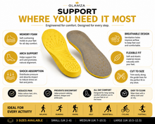 Load image into Gallery viewer, Glamza Memory Foam Shoe Insoles – Ultimate Comfort &amp; Orthopaedic Support – Free UK Delivery
