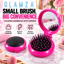 Load image into Gallery viewer, 2-in-1 Mini Folding Detangle Hair Brush with Mirror - 4 Great Colours
