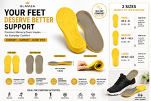 Load image into Gallery viewer, Glamza Memory Foam Shoe Insoles – Ultimate Comfort &amp; Orthopaedic Support – Free UK Delivery