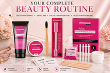 Load image into Gallery viewer, Groomarang 'For Her' Ultimate Face Care Kit – Teeth Whitening, Skin Care &amp; Hair Removal – All-in-One Beauty Essentials