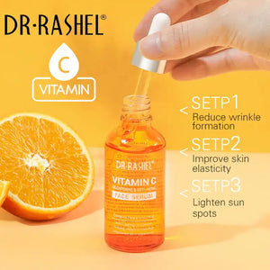 Dr Rashel Vitamin C Brightening, Anti Ageing Face Serum 50ml & Gold Collagen Face Masks