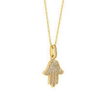 Load image into Gallery viewer, Diamond Style London - Hamsa Hand Pendant (Item code: Hamsapengold)