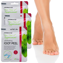 Load image into Gallery viewer, Derma V10 Tea Tree &amp; Peppermint Exfoliating Foot Mask Peel – 1 Pair - Free UK Postage
