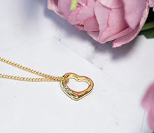 Load image into Gallery viewer, Diamond Style London - Heart Pendant crystals in yellow gold plating (Item code: Heartpencrystalgold)