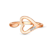 Load image into Gallery viewer, Diamond Style London - Heart Ring in Rose Gold plating size 6 (Item code: Heartringrose)