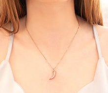 Load image into Gallery viewer, Diamond Style London - Horn Pendant in Rose Gold Plating Necklace