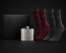 Load image into Gallery viewer, Hugo Boss Gift Set - Hip Flask &amp; Socks – Free UK Delivery