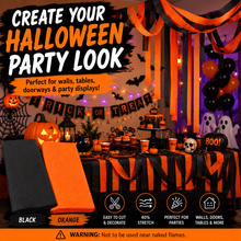 Load image into Gallery viewer, Halloween Decoration Crepe Paper – Black or Orange – 1500mm x 500mm