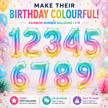 Load image into Gallery viewer, Giant Happy Birthday Number Balloons with Free Delivery!