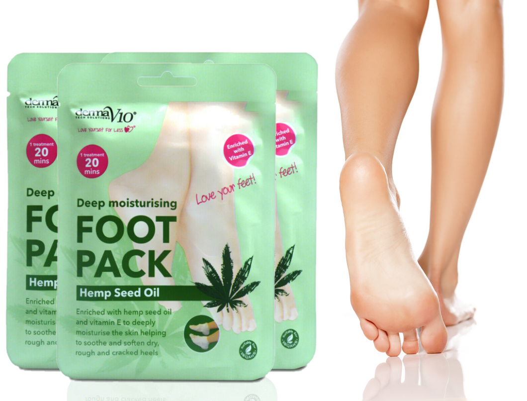 Derma V10 Hemp Seed Oil Deep Moisturising Foot Packs