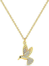 Load image into Gallery viewer, Diamond Style London Necklace - Hummingbird Pendant in Gold Plating with Crystals