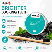 Load image into Gallery viewer, IB Rise &amp; Shine Charcoal Teeth Whitening Powder &amp; Bamboo Toothbrush Kit