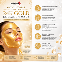 Load image into Gallery viewer, Infinitive Beauty 24K Gold Collagen Crystal Face Mask – Hydrating &amp; Anti-Ageing | Free UK Delivery