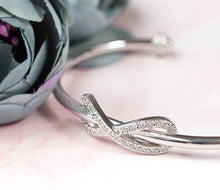 Load image into Gallery viewer, Diamond Style London - Infinity Cuff Bangle with Crystals in Rhodium Plat (Item code: Infinitycuffcrystal)