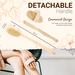 Glamza 2-in-1 Bath & Shower Brush | Dry Skin Exfoliating Body Brush | Free UK Delivery