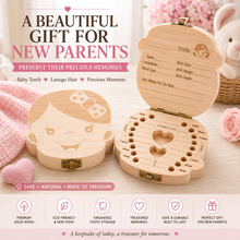 Load image into Gallery viewer, Baby Boys &amp; Girls Keepsake Tooth and Lanugo Rustic Box | Free UK Delivery