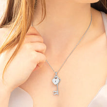 Load image into Gallery viewer, Diamond Style London - Lock and Key Pendant in Rhodium Plating (Item code: Lockandkeypen)